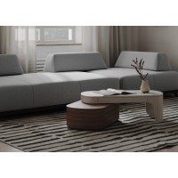 Столик Lagom nova 2 120 см (серо-бежевый, орех)