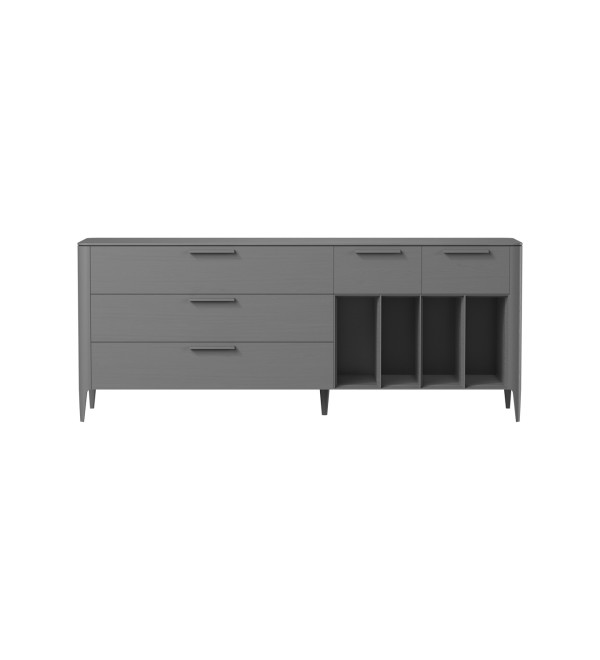 Тумба Type oak 5 ящиков 4 полки ширина 200 см (серый)