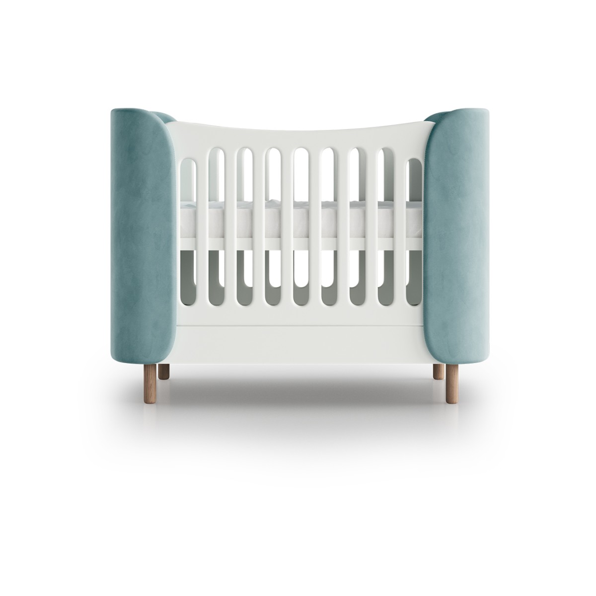 Кроватка KIDI Soft mini cпальное место 60*120 см (бирюзовый)