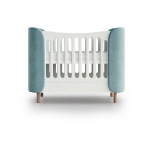 Кроватка KIDI Soft mini cпальное место 60*120 см (бирюзовый)