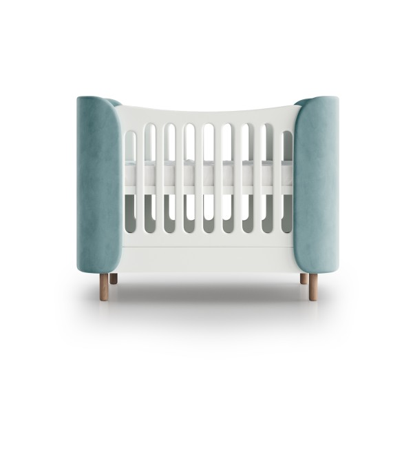 Кроватка KIDI Soft mini cпальное место 60*120 см (бирюзовый)