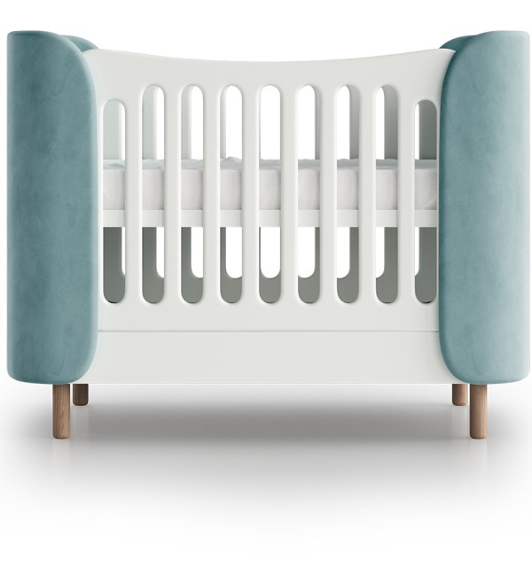 Кроватка KIDI Soft mini cпальное место 60*120 см (бирюзовый)