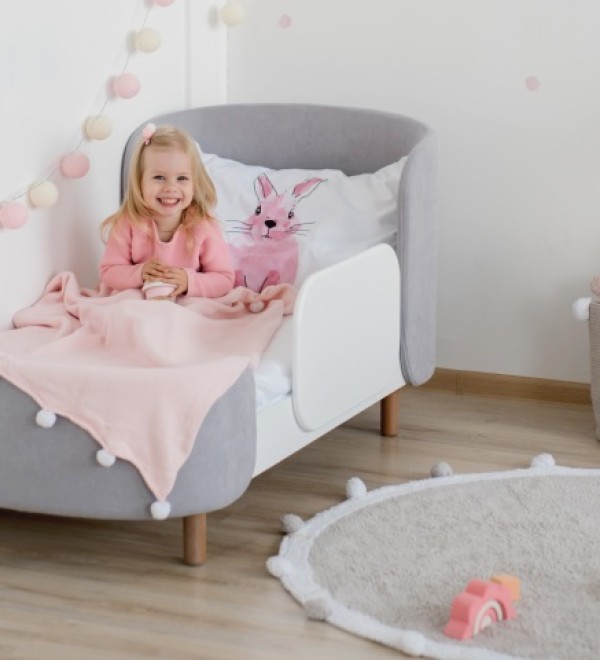 Кровать KIDI Soft для детей от 2 до 4 лет (серый)