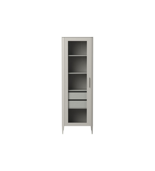 Витрина Type oak стеклянная высота 200 см L (серо-бежевый)