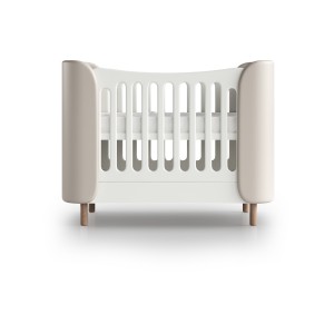 Кроватка KIDI Soft mini cпальное место 60*120 см (молочный, экокожа)