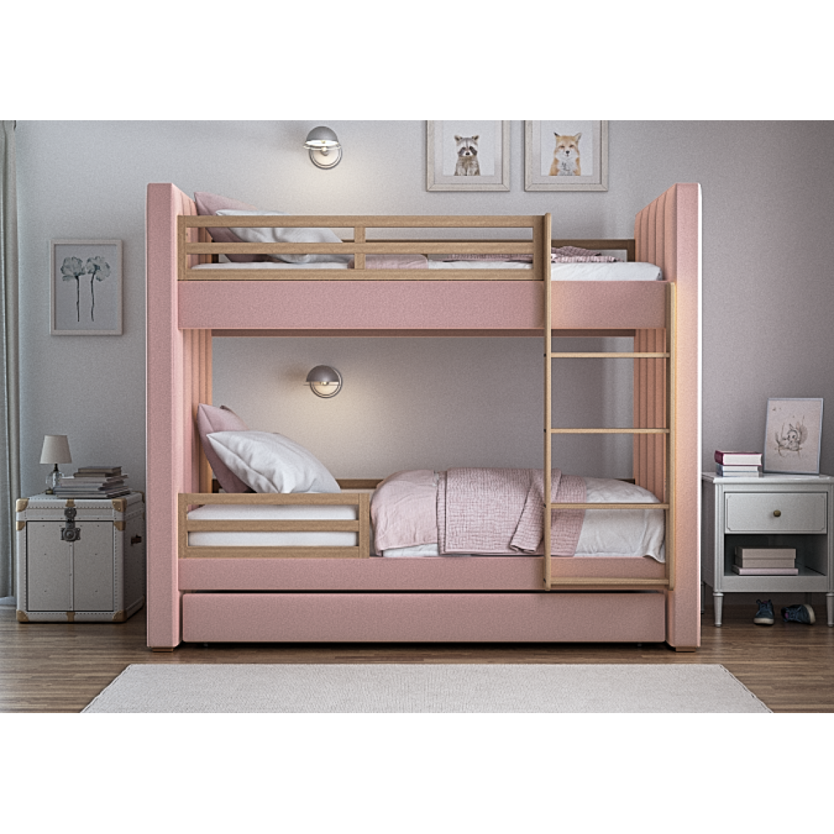 Кровать двухъярусная Cosy (розовый)