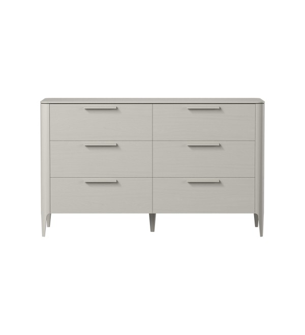 Комод Type oak 6 ящиков ширина 140 см (серо-бежевый)