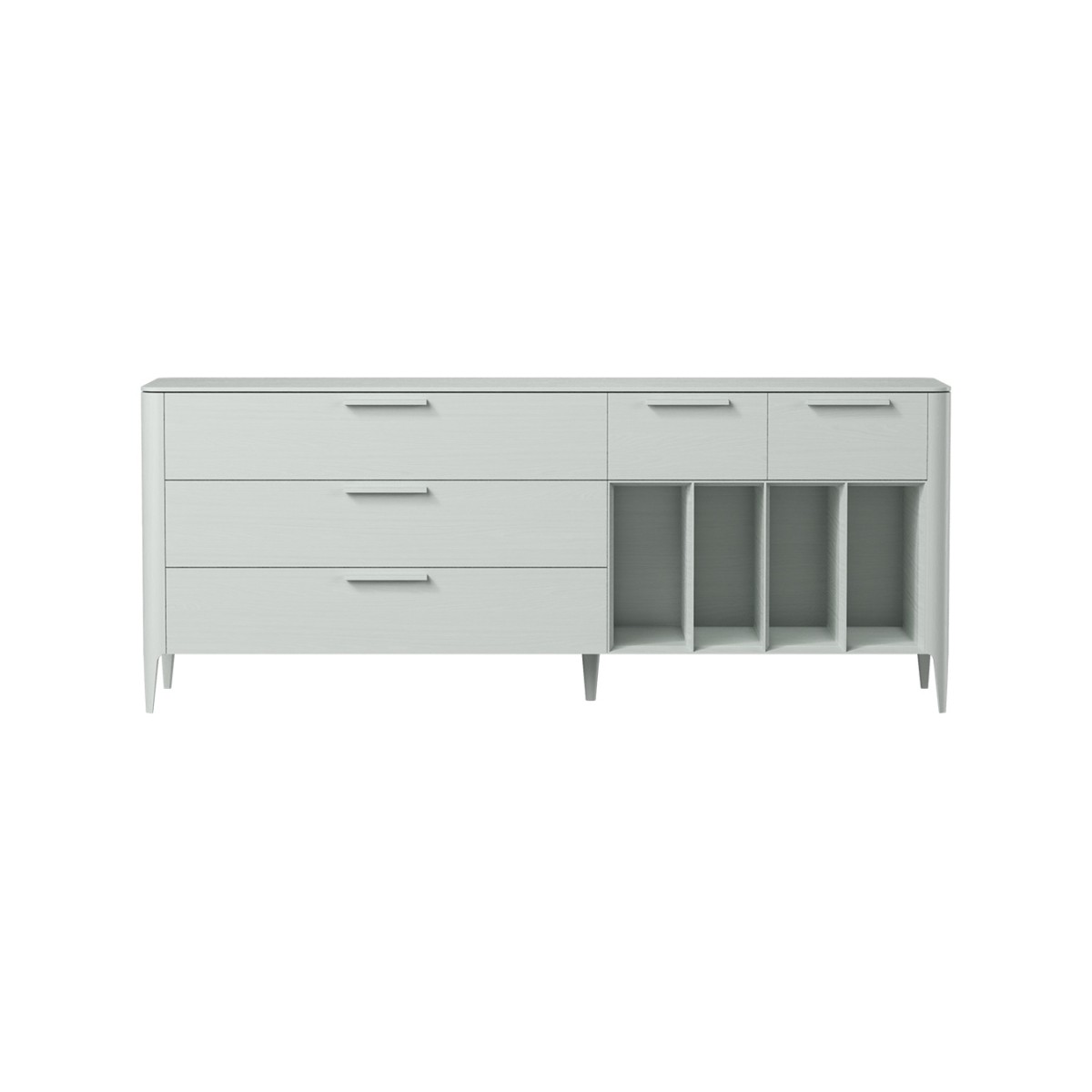 Тумба Type oak 5 ящиков 4 полки ширина 200 см (светло-серый)
