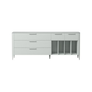 Тумба Type oak 5 ящиков 4 полки ширина 200 см (светло-серый)