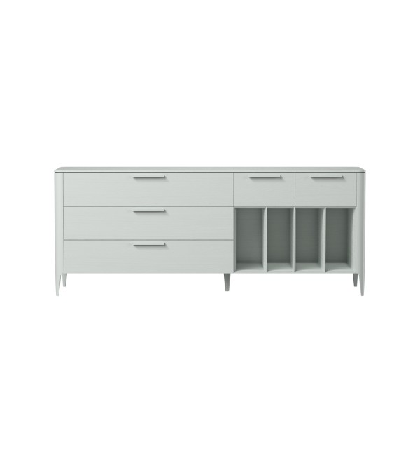 Тумба Type oak 5 ящиков 4 полки ширина 200 см (светло-серый)
