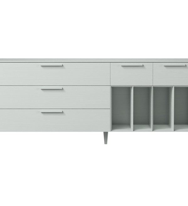 Тумба Type oak 5 ящиков 4 полки ширина 200 см (светло-серый)