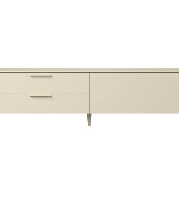 Тумба Type oak под ТВ 2 ящика откидная дверь (молочный)