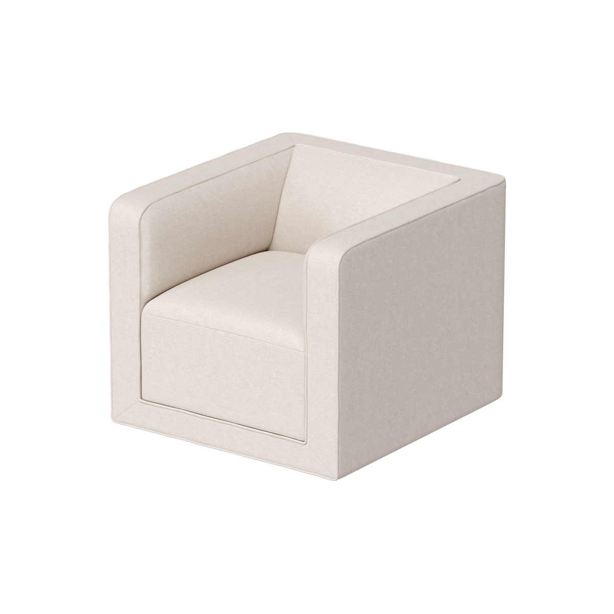 Кресло Cube (молочный, рогожка)