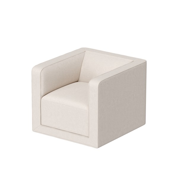 Кресло Cube (молочный, рогожка)