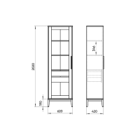 Витрина Fjord 2 ящика L (белый)