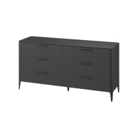 Комод Type oak 6 ящиков ширина 170 см (черный)