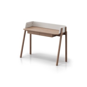 Консоль Basic 120*45 см (натуральный дуб, молочный экокожа)