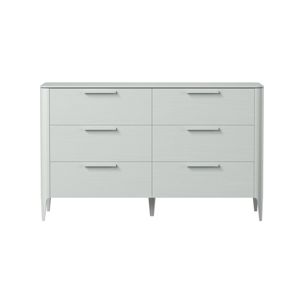 Комод Type oak 6 ящиков ширина 140 см (светло-серый)