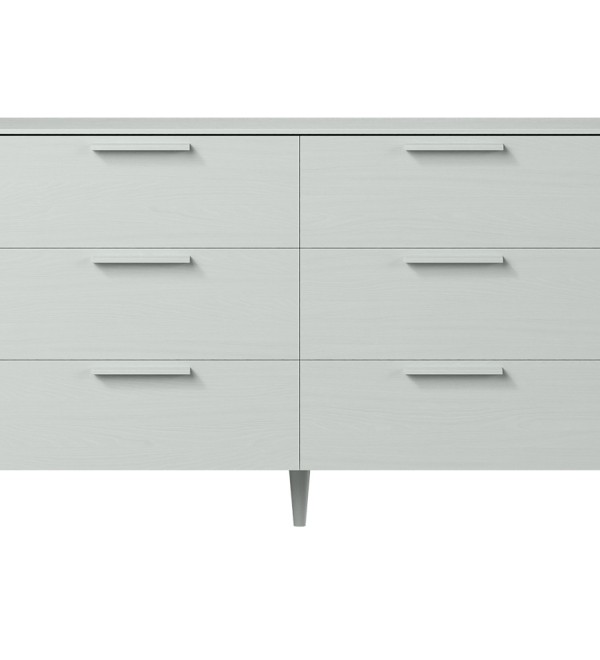 Комод Type oak 6 ящиков ширина 140 см (светло-серый)