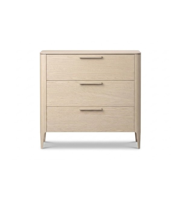 Комод Type oak 3 ящика ширина 90 см (беленый дуб)
