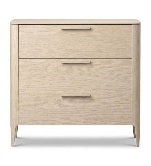 Комод Type oak 3 ящика ширина 90 см (беленый дуб)