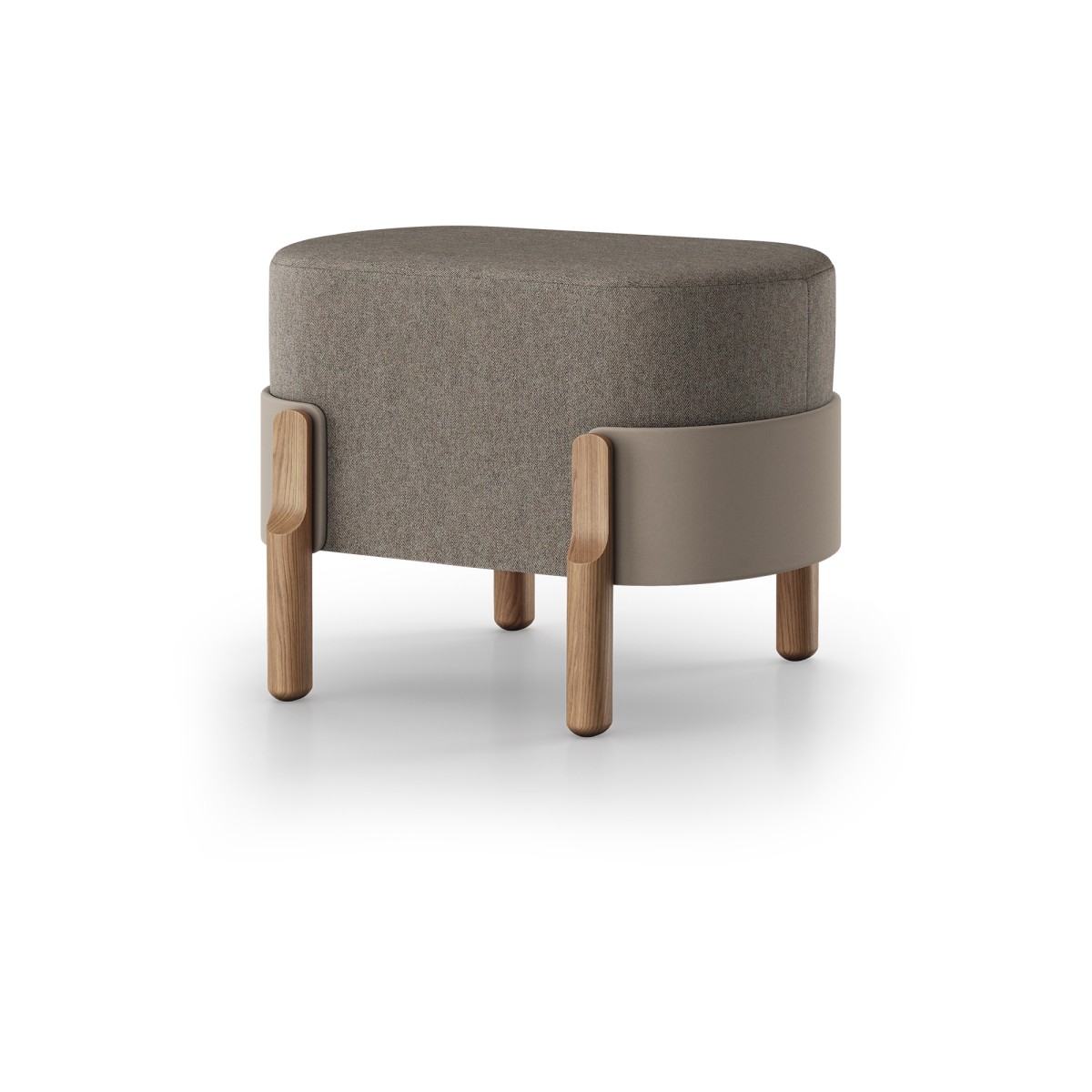 Пуф Basic 60 см (капучино Твид, латте Нео, дуб)