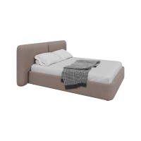 Кровать двуспальная Hub Soft 160 см (капучино, твид)