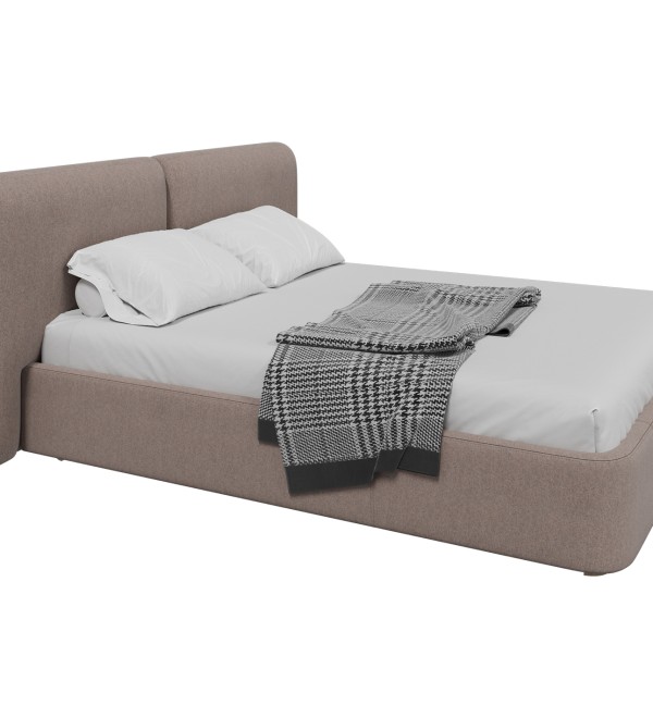 Кровать двуспальная Hub Soft 160 см (капучино, твид)