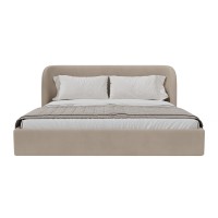 Кровать двуспальная Classic 200 см (бежевый, велюр)