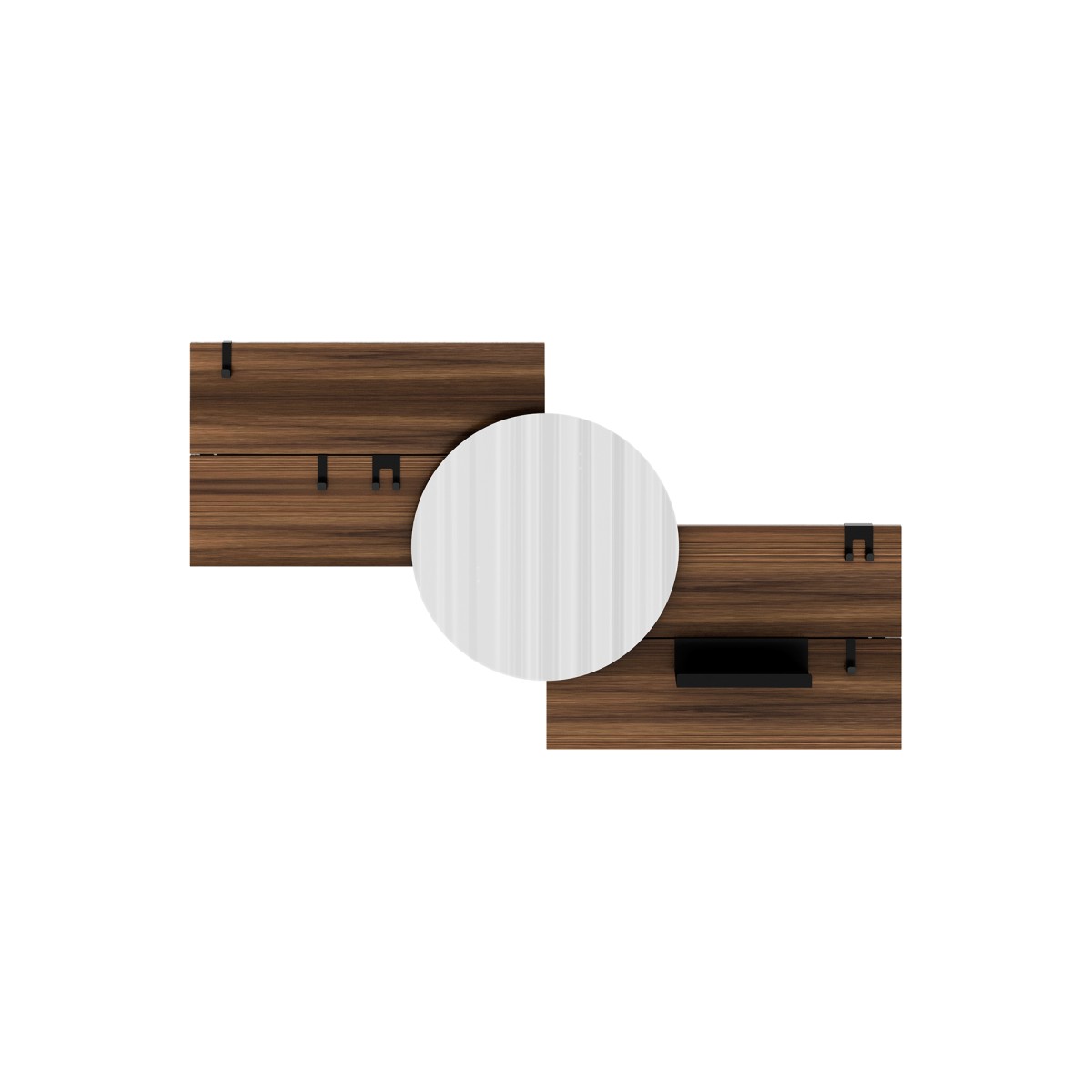 Вешалка Stripe M горизонтальная с зеркалом D 60 см (орех)