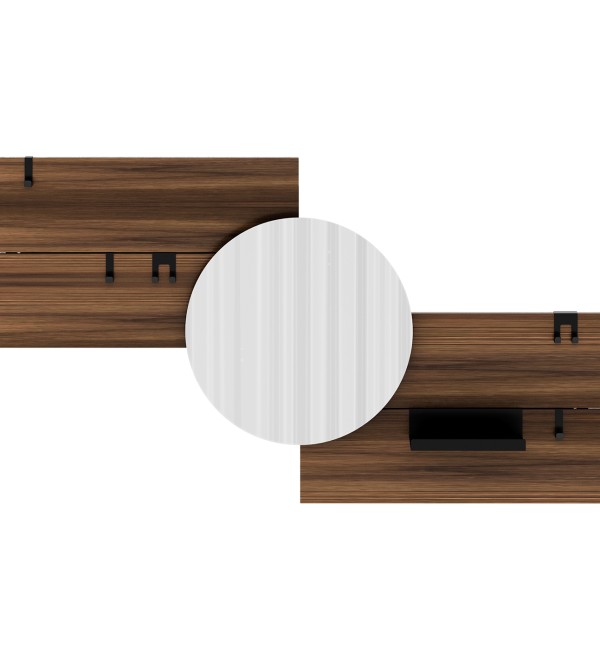 Вешалка Stripe M горизонтальная с зеркалом D 60 см (орех)
