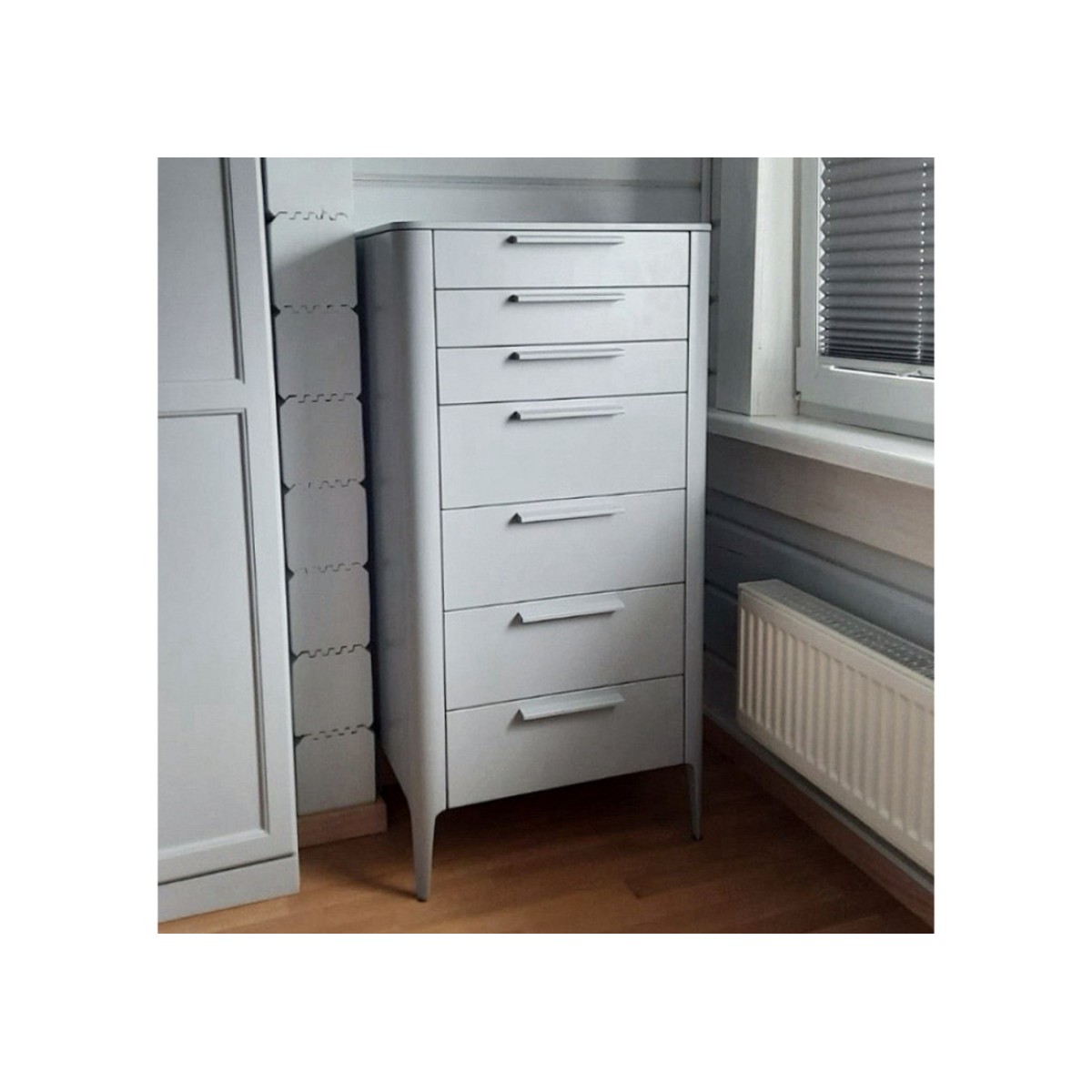 Комод Type высокий 7 ящиков (светло-серый)