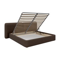 Кровать двуспальная Hub Soft 200 см (шоколад, твид)