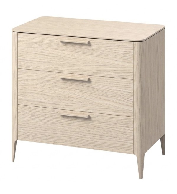 Комод Type oak 3 ящика ширина 90 см (беленый дуб)