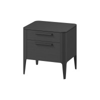 Тумба прикроватная Type oak 2 ящика ширина 50 см (черный)