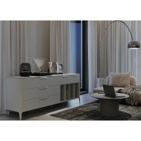 Тумба Type oak 5 ящиков 4 полки ширина 200 см (молочный)