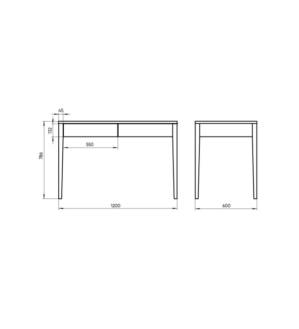 Стол письменный Fjord 120*60 см (белый)