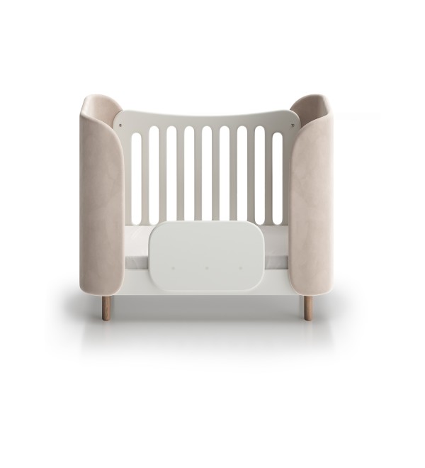 Кроватка KIDI Soft mini cпальное место 60*120 см (бежевый, экокожа)