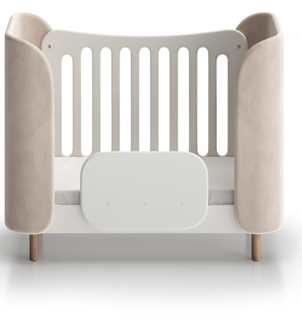 Кроватка KIDI Soft mini cпальное место 60*120 см (бежевый, экокожа)