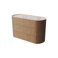 Комод Lagom 3 ящика ширина 120 см (натуральный дуб, камень LC)