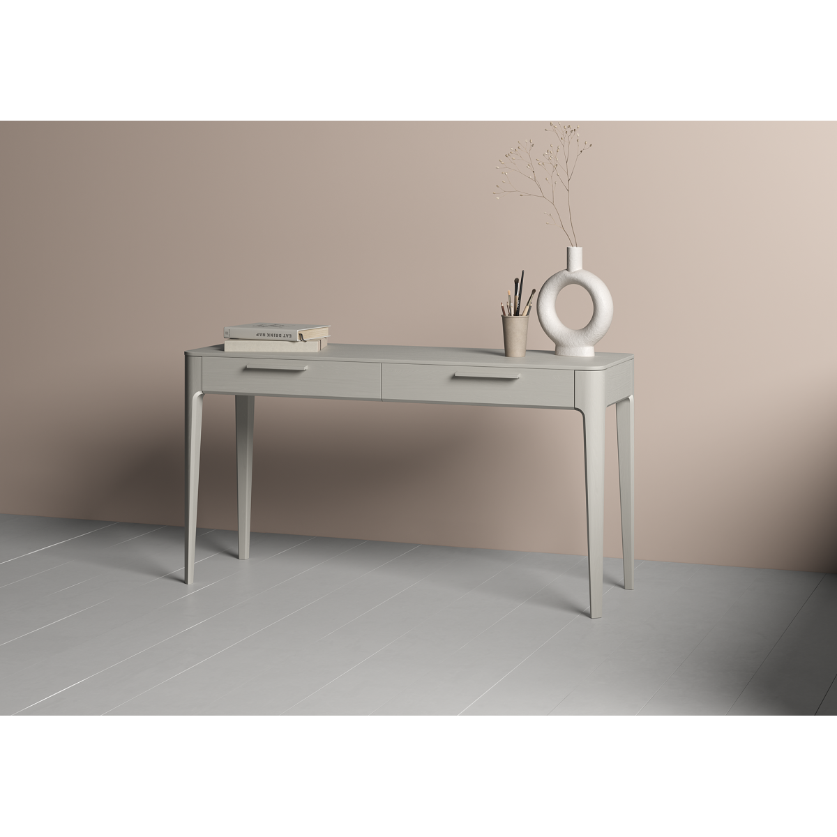 Консоль Type oak 2 ящика ширина 140 см (серо-бежевый)