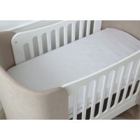 Простынь для кроватки KIDI soft от 0 до 4 лет, размер 63*133 см (белый, сатин)