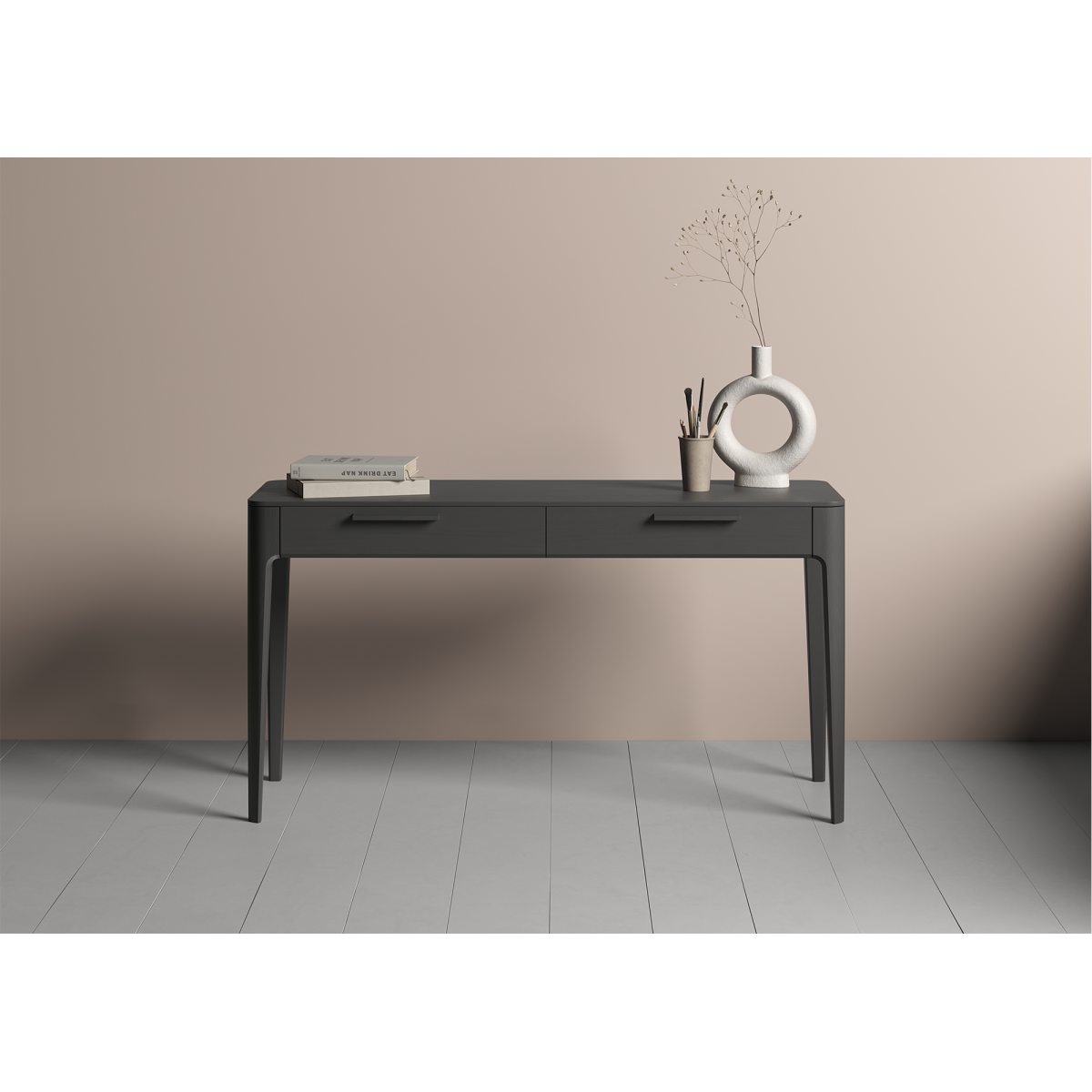 Консоль Type oak 2 ящика ширина 140 см (черный)
