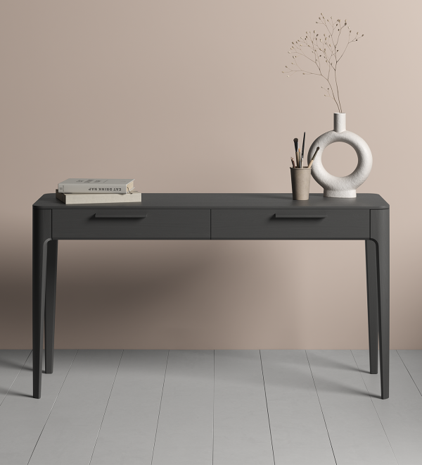 Консоль Type oak 2 ящика ширина 140 см (черный)