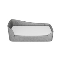 Диван-кровать KIDI Soft с низким изножьем 90*200 см R (серый, рогожка)