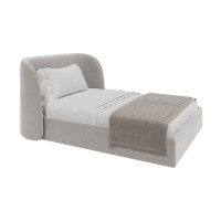 Кровать двуспальная Classic 140 см (серый, велюр)