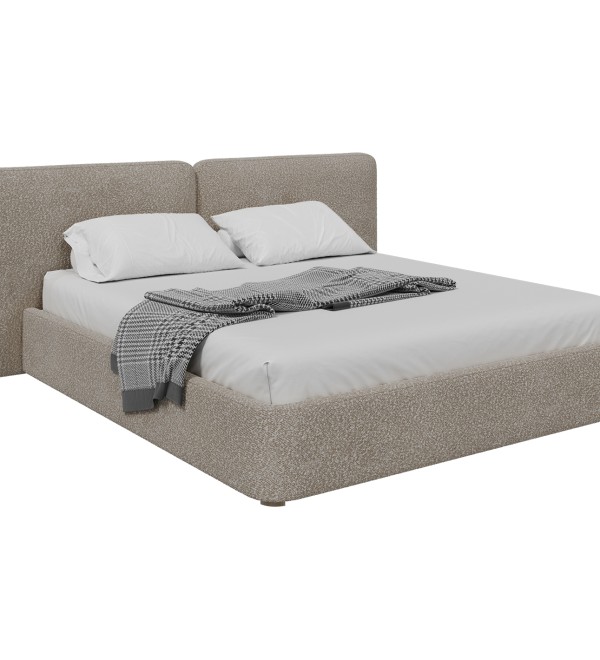 Кровать двуспальная Hub Soft 180 см (бежевый, букле)