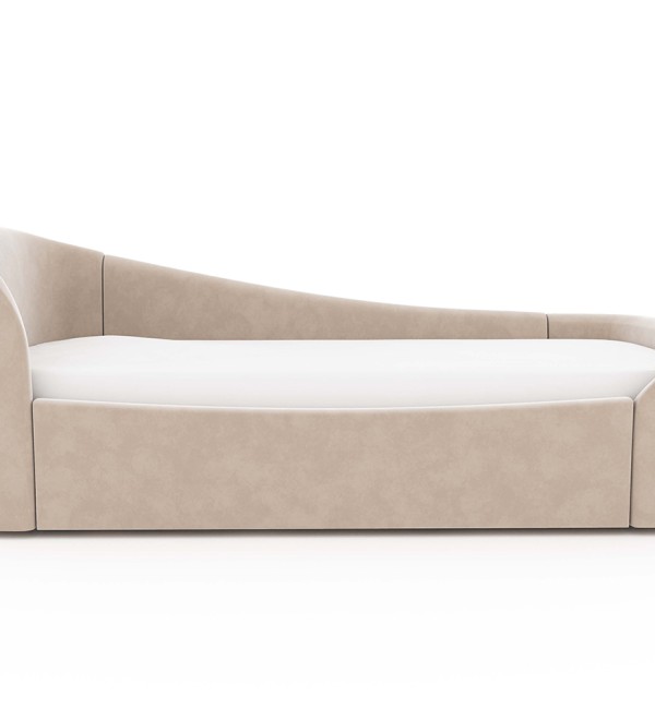 Диван-кровать KIDI Soft с низким изножьем 90*200 см R антивандальная ткань (бежевый)