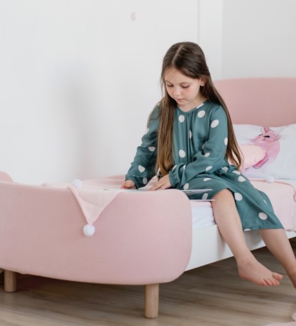 Кровать KIDI Soft для детей от 3 до 7 лет (розовый)