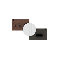 Вешалка Stripe M горизонтальная с зеркалом D 60 см (орех, черный)